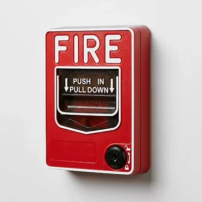 Red fire alarm pull station