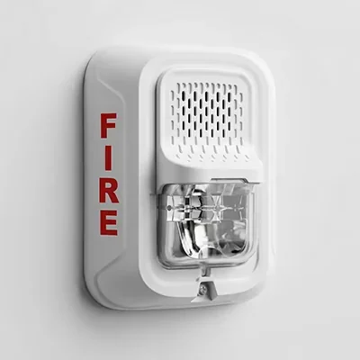 White horn strobe alarm device