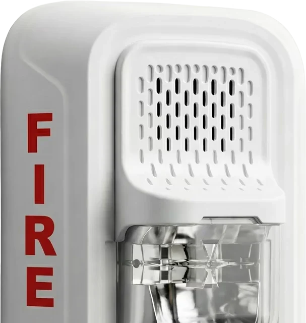 White horn strobe alarm device