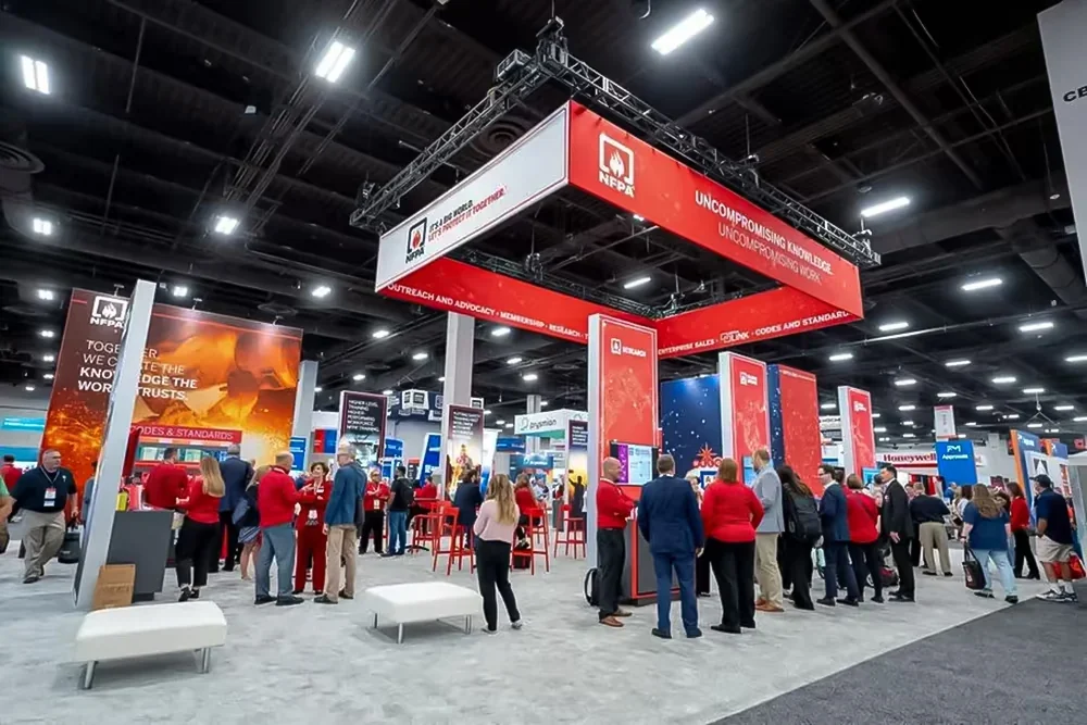 Exhibition stands and visitors at the NFPA Conference & Expo
